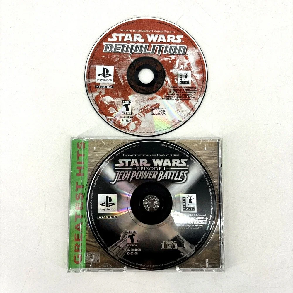 Star Wars PS1 LOT Episode 1 Jedi Power Battles & Demolition (Sony PlayStation 1)